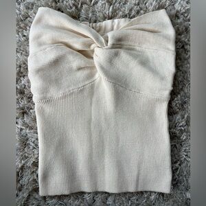 Knit Tube Top with Knotted Detail